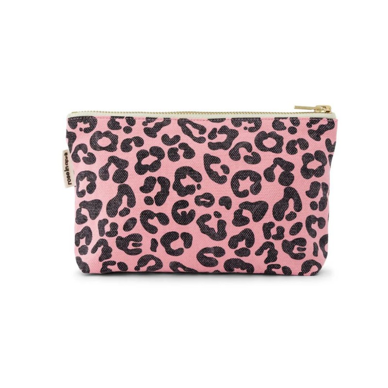 Trousse Sofia – Rose in April | Coton OEKO-TEX, motif léopard fun