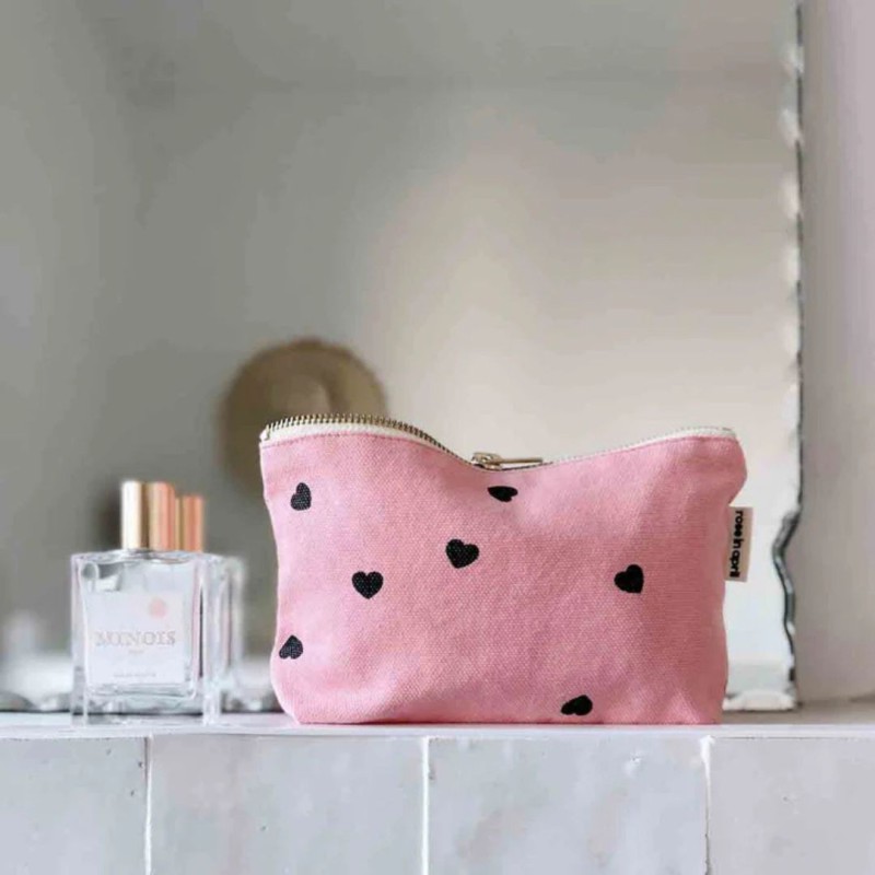 Trousse Sofia – Rose in April | Coton OEKO-TEX, motif léopard fun