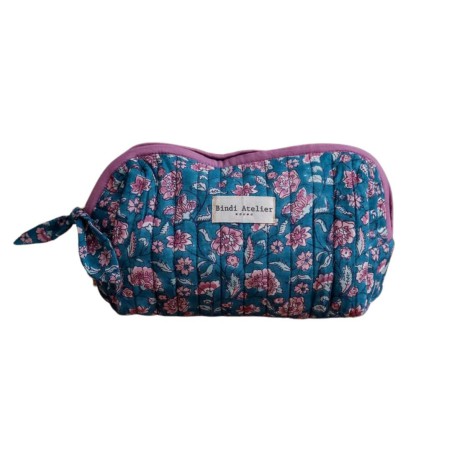 Trousse Maquillage – Bindi Atelier | Coton Matelassé Fait Main, 21x11cm