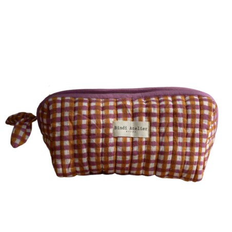 Trousse Maquillage – Bindi Atelier | Coton Matelassé Fait Main, 21x11cm