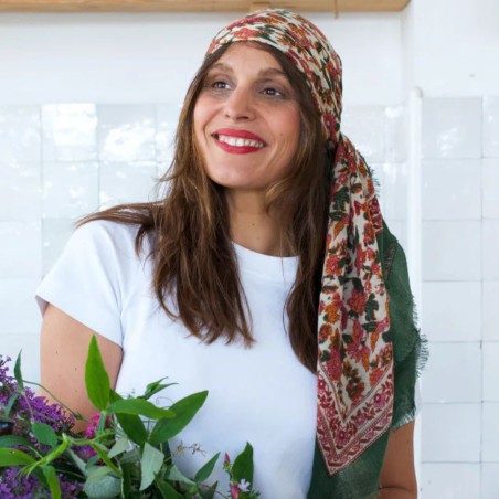 Foulard en laine Ouna – Bindi Atelier | Grand carré artisanal 100 % laine