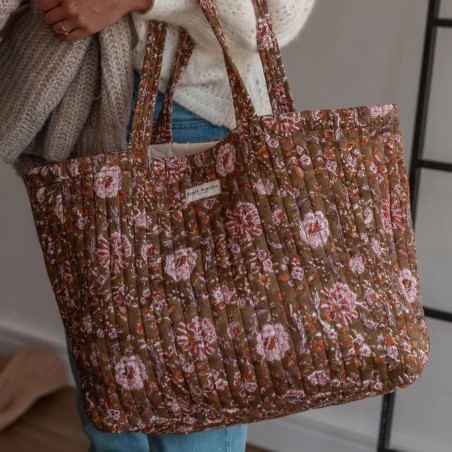 Cabas – Sac Cabas Matelassé en 100% Coton Fait Main, 40 x 35 x 15 cm | Bindi Atelier