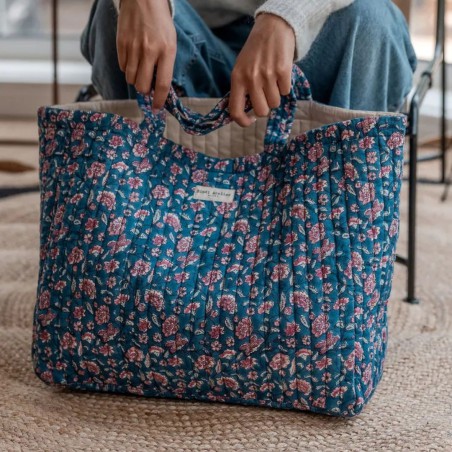Cabas – Sac Cabas Matelassé en 100% Coton Fait Main, 40 x 35 x 15 cm | Bindi Atelier