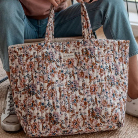 Cabas – Sac Cabas Matelassé en 100% Coton Fait Main, 40 x 35 x 15 cm | Bindi Atelier
