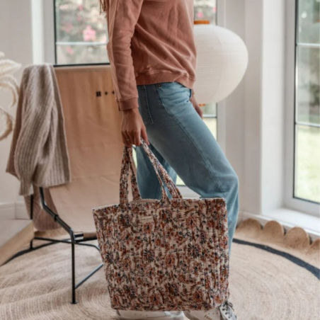 Cabas – Sac Cabas Matelassé en 100% Coton Fait Main, 40 x 35 x 15 cm | Bindi Atelier