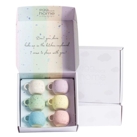 Set 6 Tasses Ball 90 ml – Mix Party – Egg Back Home (Grès)