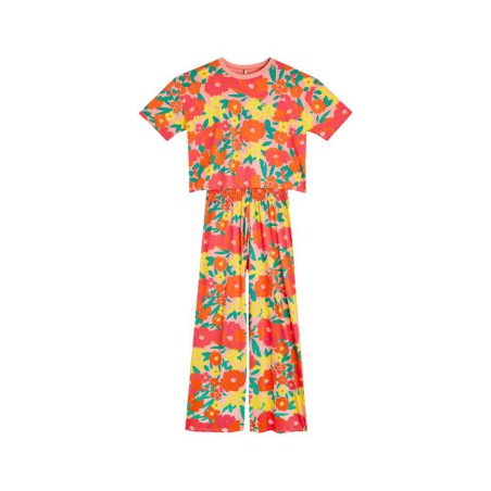 Pyjama coton bio gaufré carreaux orange – Certifié OEKO-TEX®, fabriqué au Portugal