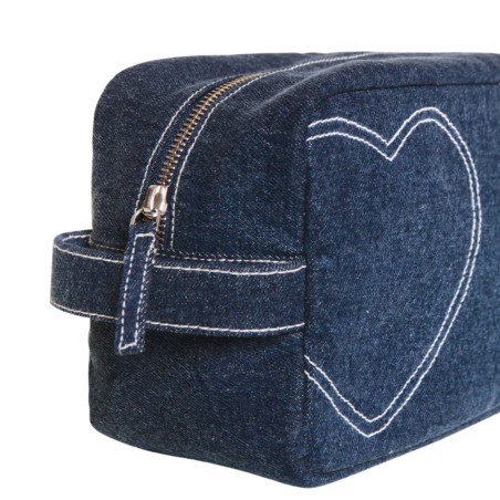 Trousse de Toilette Cœur Denim – émoi émoi | Accessoire robuste et stylé