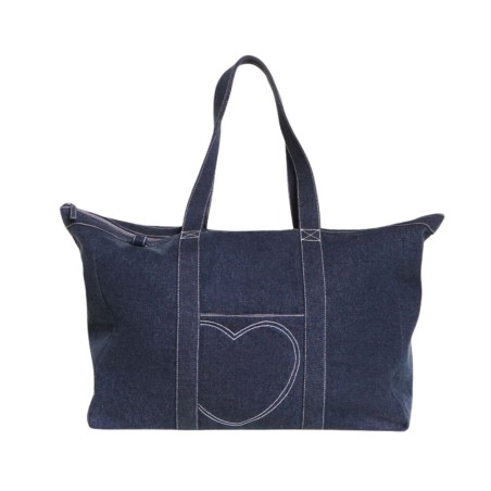 Cabas Cœur en Denim – sac cabas artisanal durable | émoi émoi