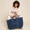 Cabas Cœur en Denim – sac cabas artisanal durable | émoi émoi