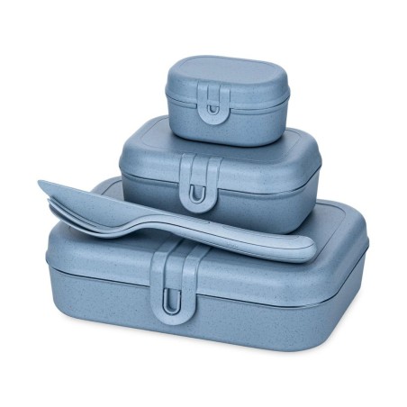 Set Lunchbox & Couverts Pascal Ready – 4 pièces, matériau recyclable & design pratique Koziol
