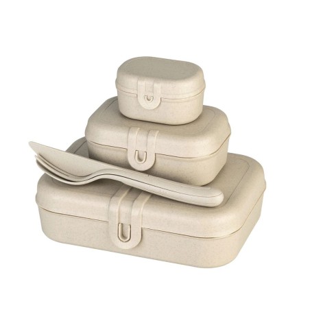 Set Lunchbox & Couverts Pascal Ready – 4 pièces, matériau recyclable & design pratique Koziol