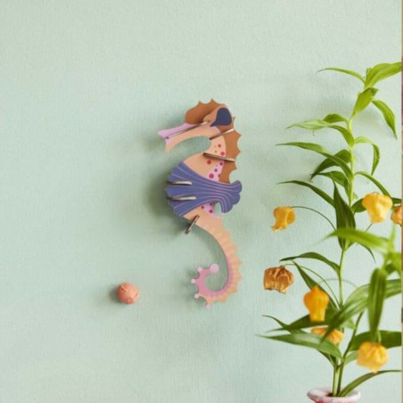 Pink Seahorse – Hippocampe déco 3D en carton recyclé | Studio ROOF