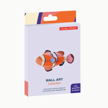 Clownfish – Poisson déco 3D en carton recyclé | Studio ROOF