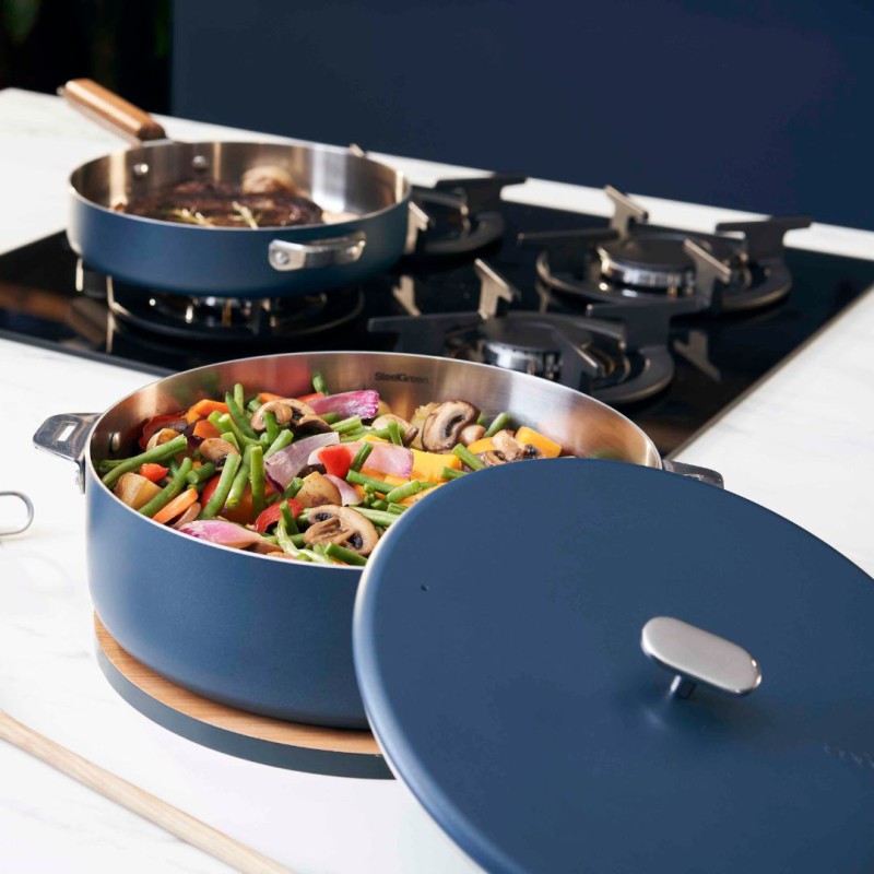 Couvercle 28 cm La Merveilleuse – Cookut – Bleu Myrtille | Pour sauteuse inox sans nickel