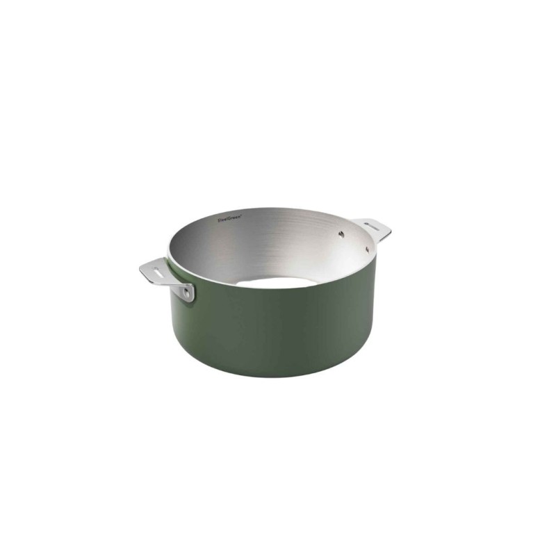 La Merveilleuse Cookut – Casserole inox sans nickel 20 cm – Vert Fougére | 3L, tous feux + four 