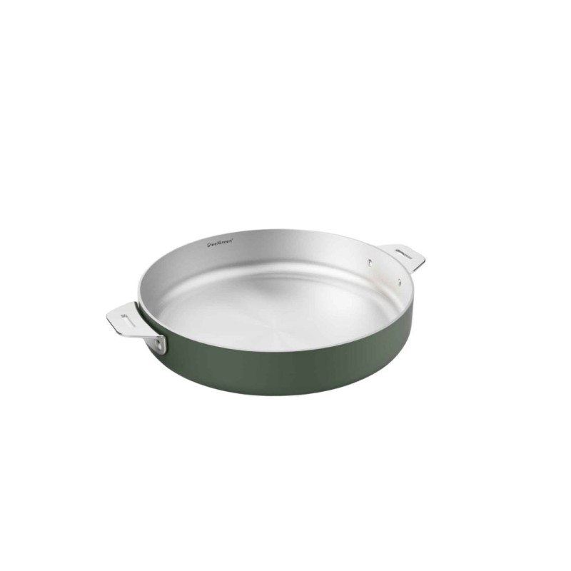 Poêle inox Cookut La Merveilleuse 24 cm – Vert Fougére | Sans nickel, tous feux, 2 L 