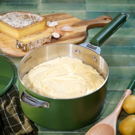 Poignée amovible Cookut – inox – Vert Fougére | Pour casseroles & poêles La Merveilleuse