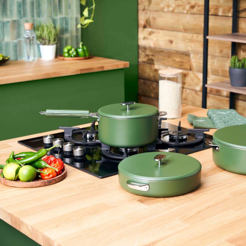 Poignée amovible Cookut – inox – Vert Fougére | Pour casseroles & poêles La Merveilleuse