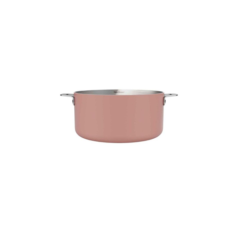 La Merveilleuse Cookut – Casserole inox sans nickel 20 cm – Rose Guimauve | 3L, tous feux + four 