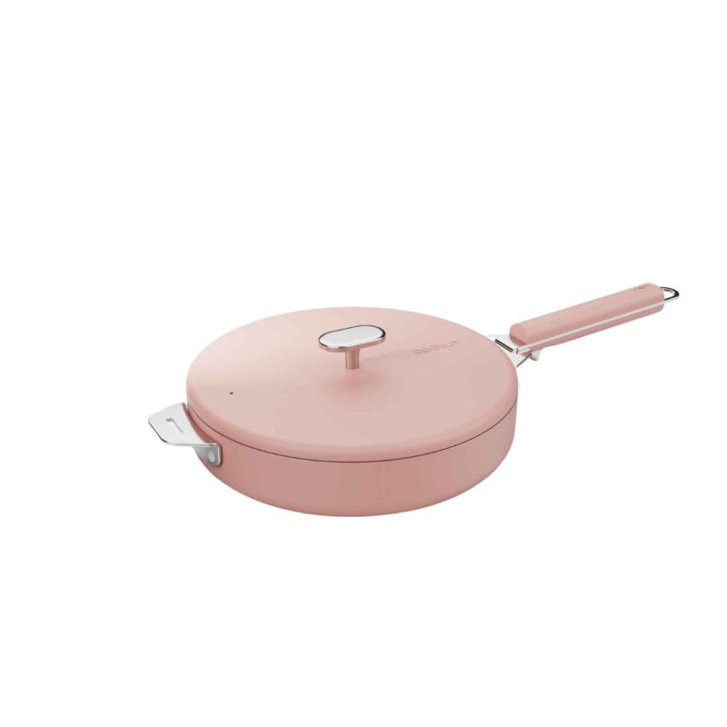 Poêle inox Cookut La Merveilleuse 24 cm – Rose Guimauve | Sans nickel, tous feux, 2 L 