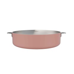 Sauteuse inox Cookut La Merveilleuse 28 cm – Rose Guimauve  | Sans nickel, 4,5 L, tous feux + four 