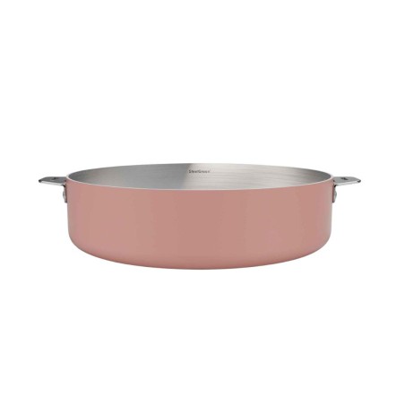 Sauteuse inox Cookut La Merveilleuse 28 cm – Rose Guimauve  | Sans nickel, 4,5 L, tous feux + four 