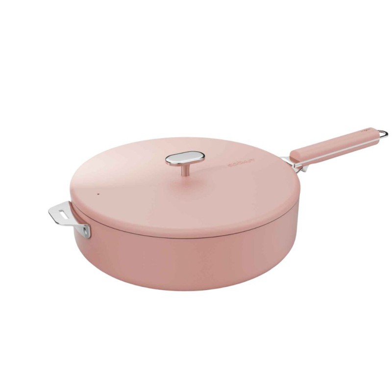Sauteuse inox Cookut La Merveilleuse 28 cm – Rose Guimauve  | Sans nickel, 4,5 L, tous feux + four 