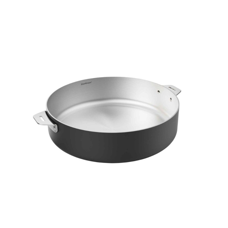 Sauteuse inox Cookut La Merveilleuse 28 cm – Noir Graphite  | Sans nickel, 4,5 L, tous feux + four 