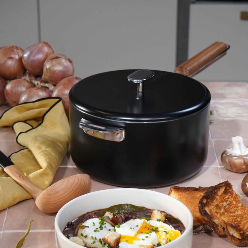 La Merveilleuse Cookut – Casserole inox sans nickel 20 cm – Noir Graphite | 3L, tous feux + four 