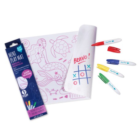 Mini Coloriage Réutilisable Sirène – Set de table en silicone SuperPetit