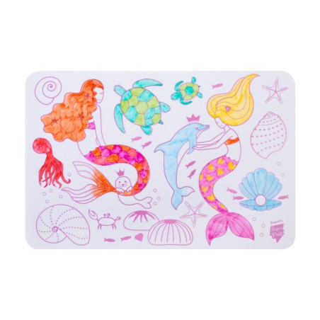 Mini Coloriage Réutilisable Sirène – Set de table en silicone SuperPetit