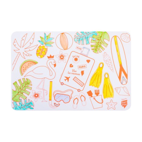 Mini Coloriage Réutilisable Florida Paradise – Set de table en silicone SuperPetit