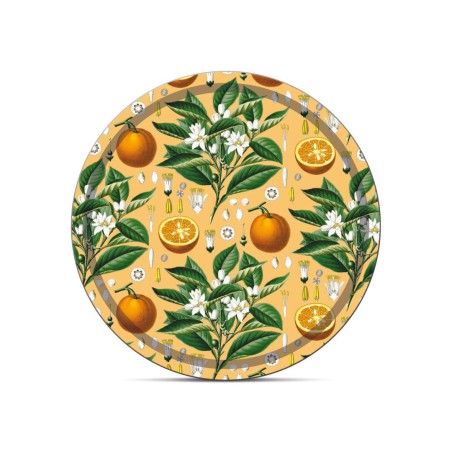 Plateau Léopard Rond Oranges – Plateau déco en bois stratifié | Coco&Co