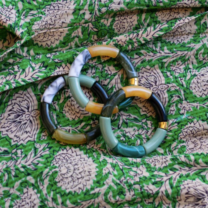 Bracelet Pipoca – Bijou résine ou acrylique & acier doré à l'or fin – Parabaya | Lucie in the R