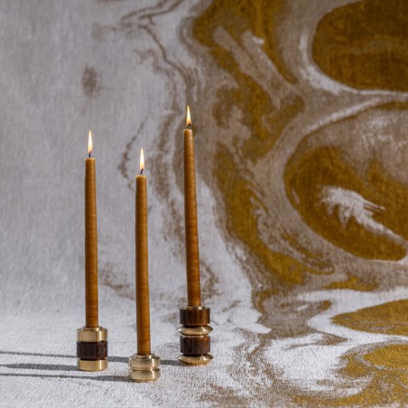 Bougeoir Dandy Tabac – Éco-résine empilable pour bougies classiques | Maison Pechavy