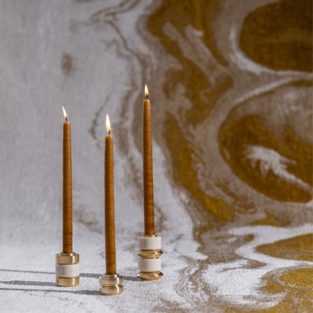 Bougeoir Dandy Ivoire – Éco-résine empilable pour bougies classiques | Maison Pechavy