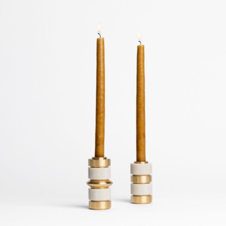 Bougeoir Dandy Ivoire – Éco-résine empilable pour bougies classiques | Maison Pechavy