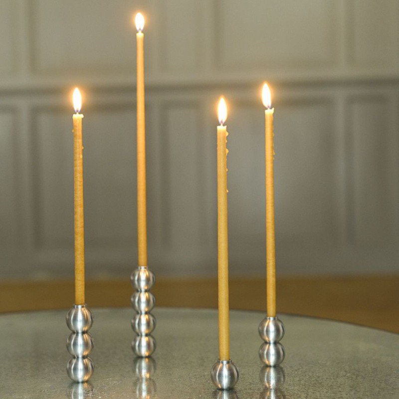 Duo Bougeoirs Gemmes Inox – Bougeoirs empilables pour bougies fines | Maison Pechavy