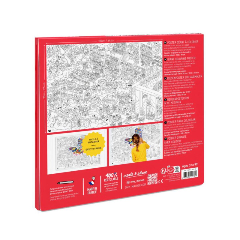 Poster Géant – OMY (70 × 100 cm) | Poster à colorier XXL