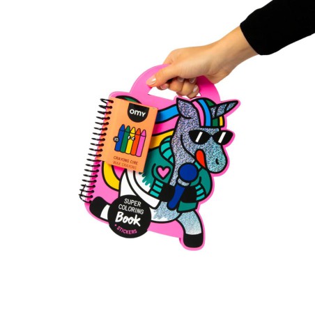 Livre de Stickers Colorables – Collection Super Coloring OMY (Dino, Lily, Yummy)