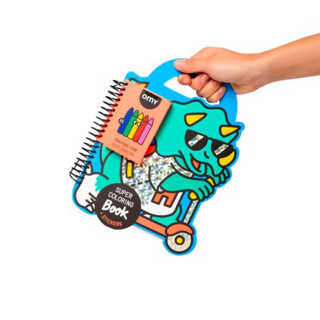 Livre de Stickers Colorables – Collection Super Coloring OMY (Dino, Lily, Yummy)