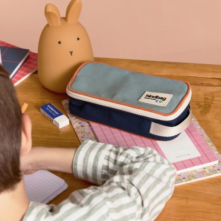 Trousse Max Tricolore Sauge – Trousse enfant & ado | Hindbag