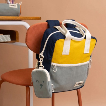 Sac à dos Arthur Tricolore Safran et Sauge – Sac scolaire & lifestyle | Hindbag