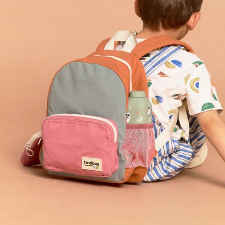 Sac à dos Romy Tricolore Sauge Rose Blush – Sac scolaire & lifestyle | Hindbag