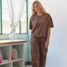 Pyjama coton bio léopard marron – Certifié OEKO-TEX®, fabriqué au Portugal