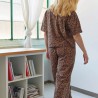 Pyjama coton bio léopard marron – Certifié OEKO-TEX®, fabriqué au Portugal
