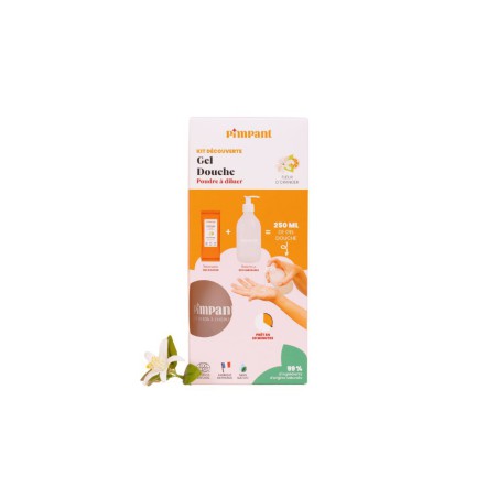 Kit découverte gel douche Fleur d'oranger (1 bouteille + 1 stick) - Pimpant