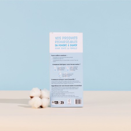 Kit découverte Lavant mains Fleur de coton (1 bouteille + 1 stick) - Pimpant