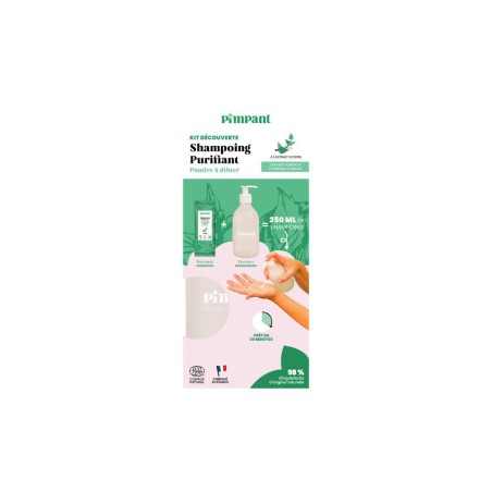 Kit découverte Shampoing purifiant (1 bouteille + 1 stick) - Pimpant